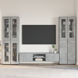 vidaXL Tv-meubelset FLORIN 3 st Beton Grijs Bewerkt hout