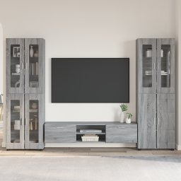 vidaXL Tv-meubelset FLORIN 3 st Grijs Sonoma Bewerkt hout