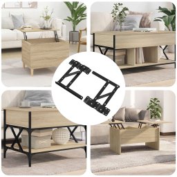 vidaXL Bed liftmechanisme 2 pcs Zwart 340 x 95 x 40 mm IJzer