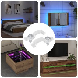 vidaXL LED Strip Clips 23,8 mm 2 st Transparant Kunststof en Ijzer