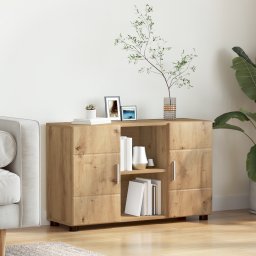vidaXL Dressoir FLORIN 88,5 x 30,5 x 55,5 cm Artisan Eiken