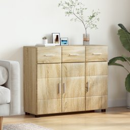 vidaXL Dressoir FLORIN 88,5 x 30,5 x 73 cm Sonoma Eiken Bewerkt hout