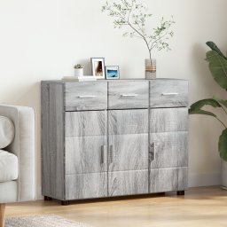 vidaXL Dressoir FLORIN 88,5 x 30,5 x 73 cm Grijs Sonoma Bewerkt hout