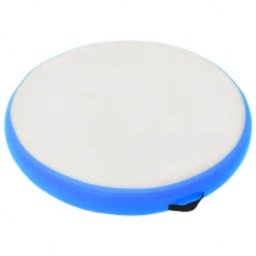 vidaXL Gymnastiekmat met pomp opblaasbaar 100x100x20 cm PVC blauw