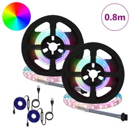 vidaXL LED-strip 2 st Zwart en transparant Koper en kunststof