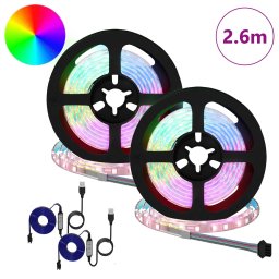 vidaXL LED-strip 2 st Zwart en transparant Koper en kunststof