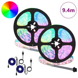 vidaXL LED-strip 2 st Zwart en transparant Koper en kunststof