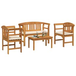 vidaXL Tuinrozelounge set 4 st Massief Acaciahout