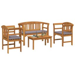 vidaXL Tuinrozelounge set 4 st Massief Acaciahout