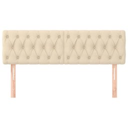 vidaXL Hoofdborden 160x7x78/88 cm stof crèmekleurig