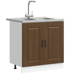 vidaXL Keukenkast Kalmar Bruin Eiken 80 x 46 x 81,5 cm Bewerkt hout