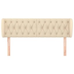 vidaXL Hoofdbord met randen 163x23x78/88 cm stof crèmekleurig
