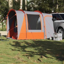 vidaXL Autotent 4-persoons waterdicht grijs en oranje