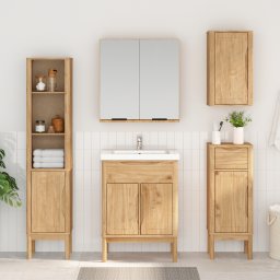 vidaXL Hoge badkamerkast FLORO Wasbruin 35 x 30 x 160 cm