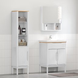vidaXL Badkamermeubelset FLORO 2 st Wit Massief Vurenhout