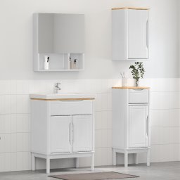 vidaXL Badkamermeubelset FLORO 3 st Wit Massief Vurenhout