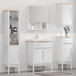 vidaXL Badkamermeubelset FLORO 4 st Wit Massief Vurenhout
