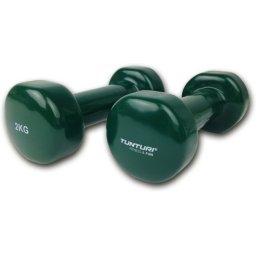 Tunturi Dumbells - 2 x 2 kg - Vinyl - Groen