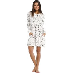 Rebelle - Maat 42 - All over Hearts Vrouwen Nachthemd - Ivory