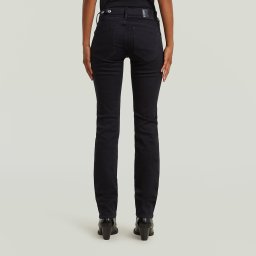 Midge Slim Straight Jeans - Zwart - Dames