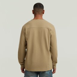 Structured Tweeter Grandad T-Shirt - Beige - Heren