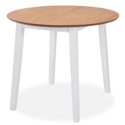 vidaXL Eetkamerset MDF en rubberwood wit 5-delig