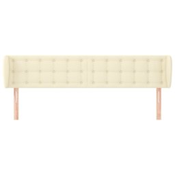 vidaXL Hoofdbord met randen 163x23x78/88 cm kunstleer crèmekleurig
