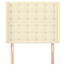 vidaXL Hoofdbord met randen 83x16x118/128 cm kunstleer crèmekleurig