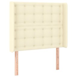 vidaXL Hoofdbord LED 83x16x118/128 cm kunstleer crèmekleurig