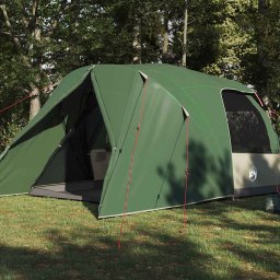 vidaXL Dome Tent 4-Person met dak met opslag Groen 455 x 252 x 178 cm