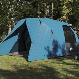 vidaXL Dome Tent 4-Person met dak met opslag Blauw 455 x 252 x 178 cm