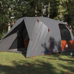 vidaXL Dome Tent voor 4 Personen Grijs en Oranje 455 x 252 x 178 cm