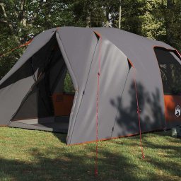 vidaXL Dome Tent 6-Person met dak Grijs en Oranje 500 x 314 x 206 cm