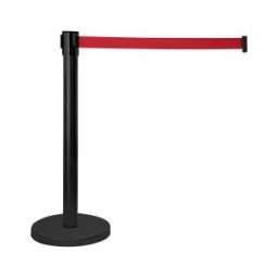 EuroLite Barrier posts with belt dispenser,BLACK,Belt Colour: red