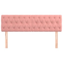 vidaXL Hoofdborden 144x7x78/88 cm fluweel roze