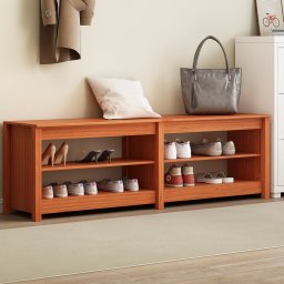 vidaXL Schoenenbank 160 x 36,5 x 50 cm Wasbruin