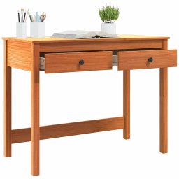 vidaXL Bureau Max Bruin Massief grenenhout 100 x 50 x 78 cm