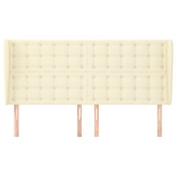 vidaXL Hoofdbord met randen 163x23x118/128 cm kunstleer crèmekleurig