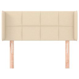 vidaXL Hoofdbord met randen 83x16x78/88 cm stof crèmekleurig