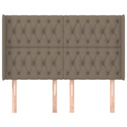 vidaXL Hoofdbord met randen 163x16x118/128 cm stof taupe