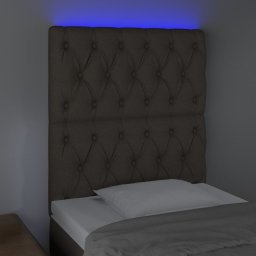 vidaXL Hoofdbord LED 80x7x118/128 cm stof taupe