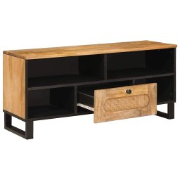 vidaXL TV-kast met lade Bruin 100 x 33 x 46 cm Massief Mango Hout