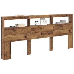 vidaXL Hoofdbord met plank Oud Hout 220 x 17 x 102 cm Bewerkt hout
