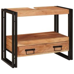 vidaXL Wastafel Kast met lade Bruin 71 x 33 x 58 cm Massief Acaciahout
