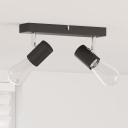 vidaXL Plafondspot met schijnwerpers Zwart 26 x 6,5 x 11,5 cm Metaal