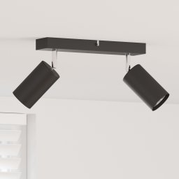 vidaXL Plafondspot met schijnwerpers Zwart 26 x 6 x 16 cm Metaal