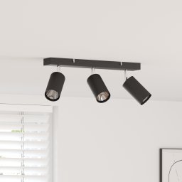 vidaXL Plafondspot met schijnwerpers Zwart 38 x 6 x 16 cm Metaal