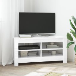 vidaXL HoekTVKast 102 x 40,5 x 45 cm Hoogglans Wit Bewerkt hout