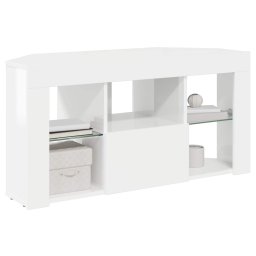 vidaXL Hoek LED TV Kast 100 x 40 x 50 cm Hoogglans Wit Bewerkt hout