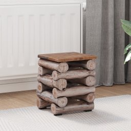vidaXL Kruk Naturel Massief Teakhout